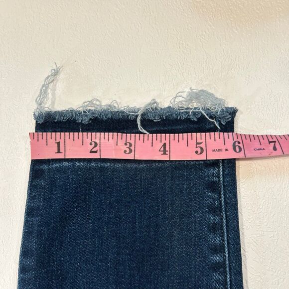 Lucky Brand 10/30 Ankle Skinny Jeans Dark Wash Raw Hem Denim Stretch Mid Rise - Picture 7 of 7